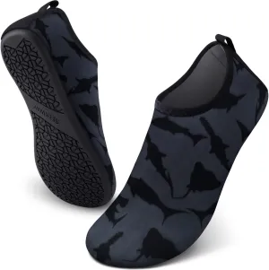 SEEKWAY Water Shoes Quick-Dry Aqua Socks Barefoot Slip-on for Beach Pool Swim River Yoga Lake Surf Women Men Black SK001