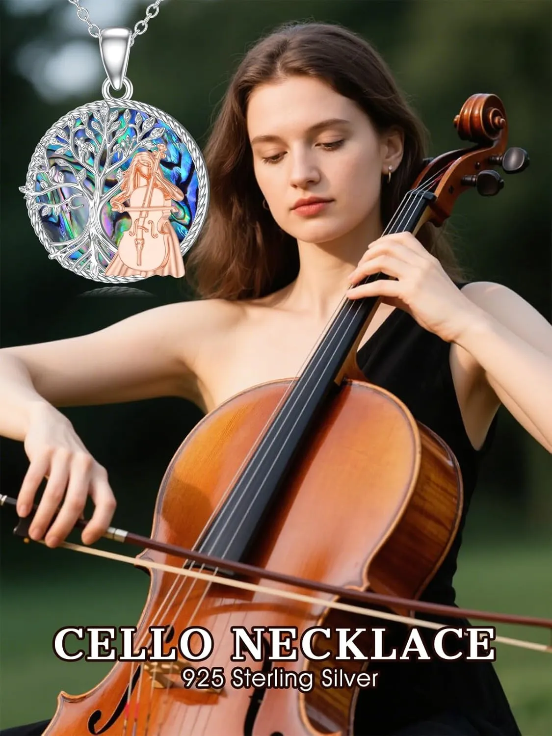 Seiyang Ballet/Basketball/Cello/Football/Cheerleader Necklace 925 Sterling Silver with Abalone Graduation Birthday Jewelry Gifts for Women Sports Lover