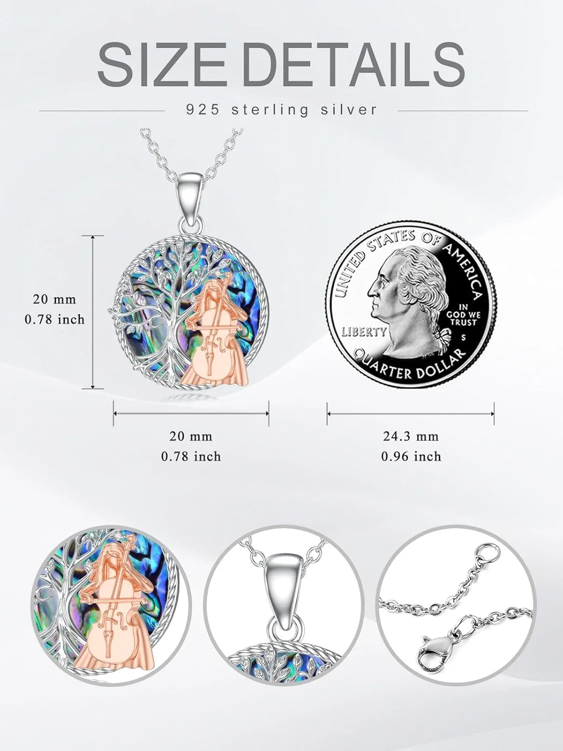 Seiyang Ballet/Basketball/Cello/Football/Cheerleader Necklace 925 Sterling Silver with Abalone Graduation Birthday Jewelry Gifts for Women Sports Lover