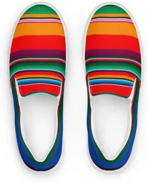 Serape Shoes, Colorful Slip On Shoes, Ladies Canvas Shoes, Handmade Shoes, Mexican Shoes