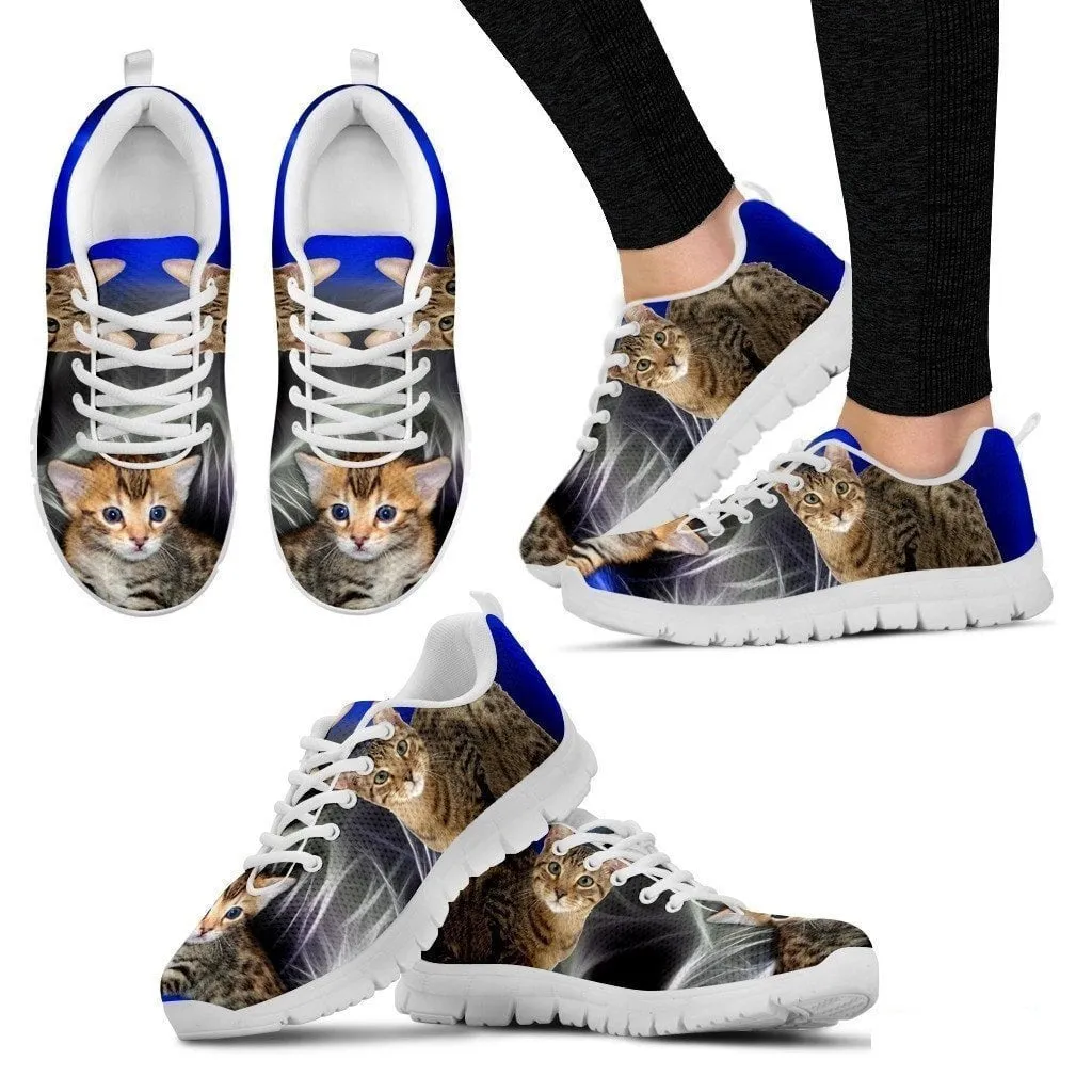 Serengeti Cat Print (White/Black) Running Shoes For Women-Free Shipping