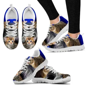Serengeti Cat Print (White/Black) Running Shoes For Women-Free Shipping