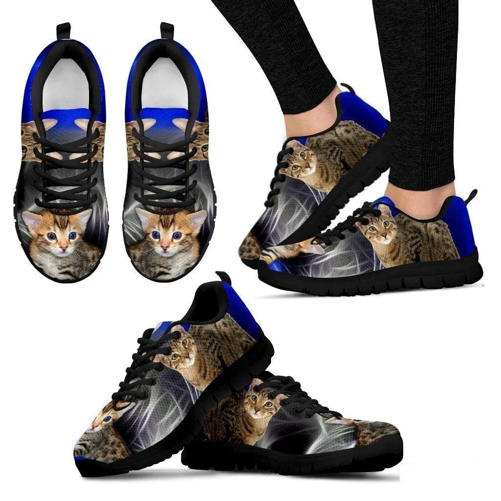 Serengeti Cat Print (White/Black) Running Shoes For Women-Free Shipping