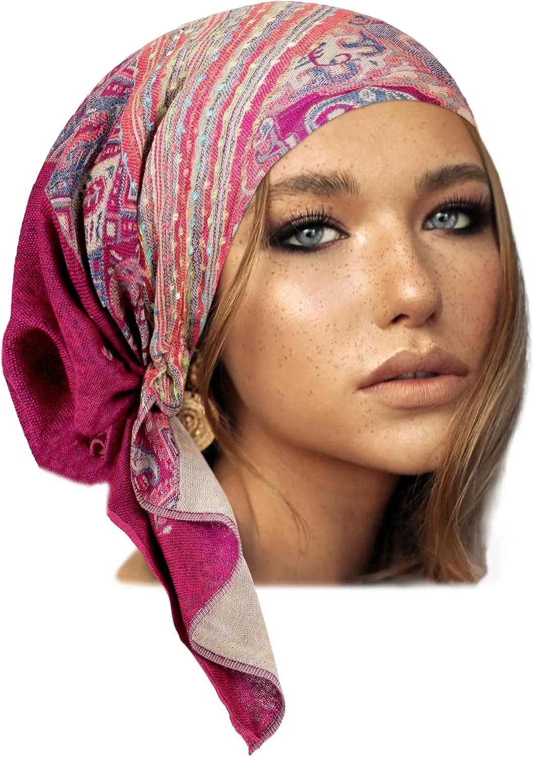ShariRose Cashmere Headscarf Headwear for Women Tichel Super Soft Headcovering Head cover Head wear Pre tied Bandana Handmade