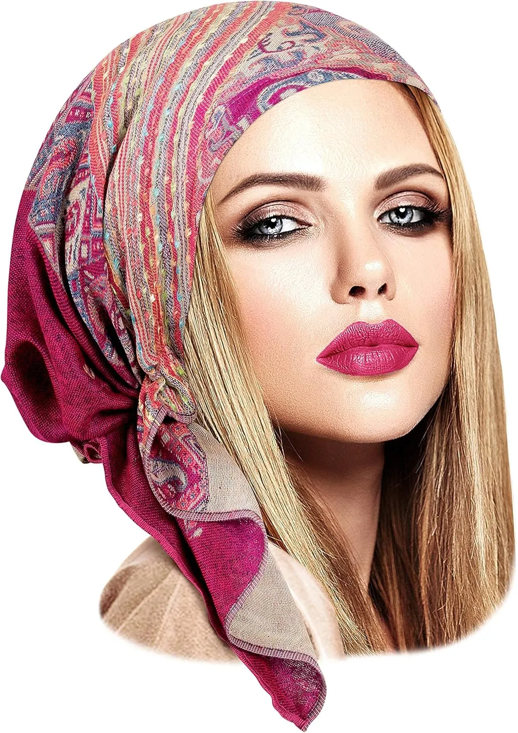 ShariRose Cashmere Headscarf Headwear for Women Tichel Super Soft Headcovering Head cover Head wear Pre tied Bandana Handmade