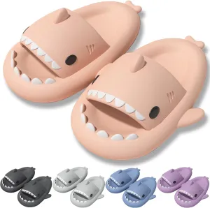 Shark Slides for Kids, Cute Non-Slip Thick Sole Cloud Slippers, Quick Dry Comfy Slippers