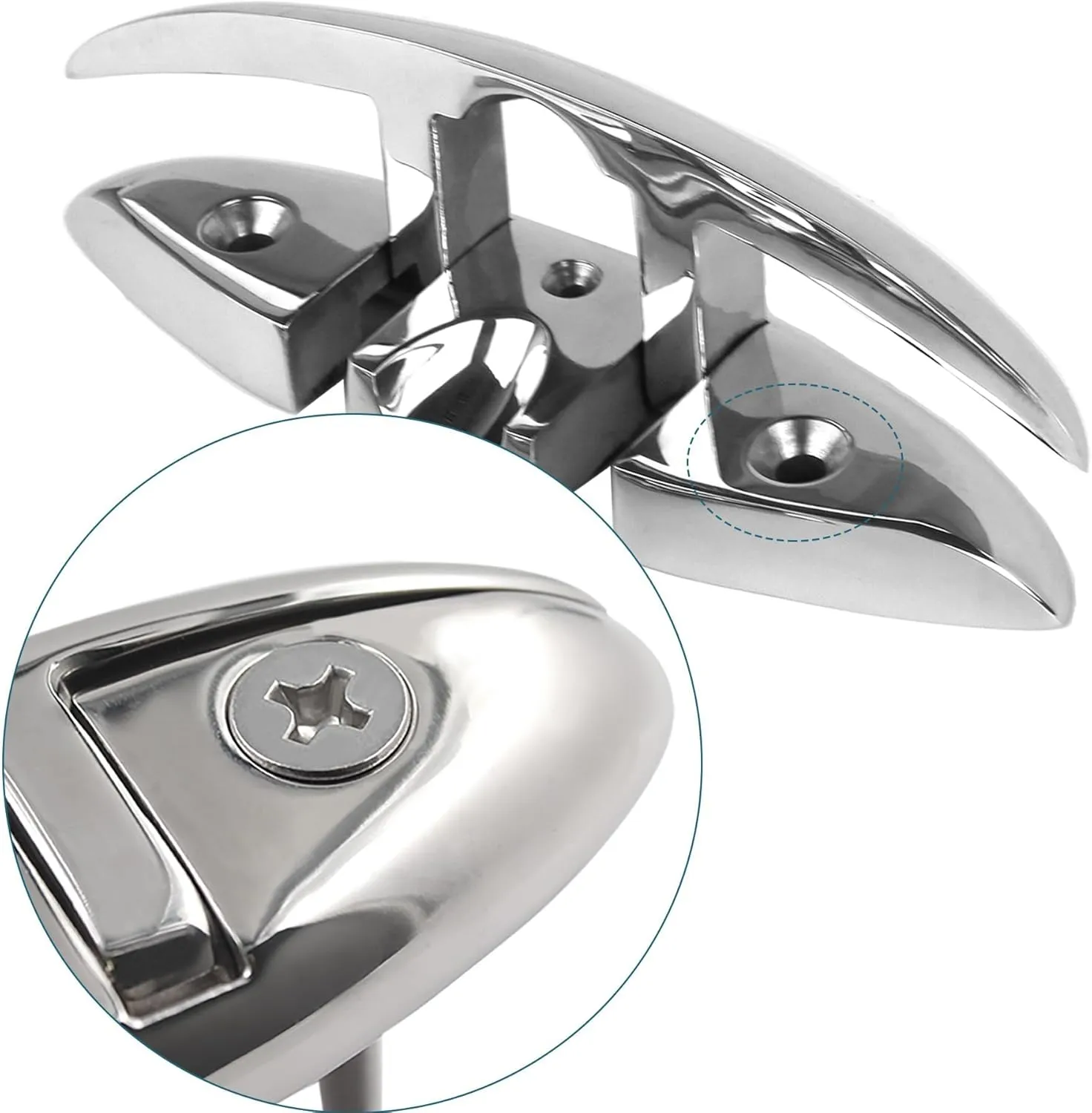 SHENGHUISS Folding Boat Cleat 316 Stainless Steel Cleat Flip Up Boat Dock Cleats (5"/6"/8")