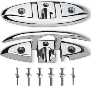 SHENGHUISS Folding Boat Cleat 316 Stainless Steel Cleat Flip Up Boat Dock Cleats (5"/6"/8")