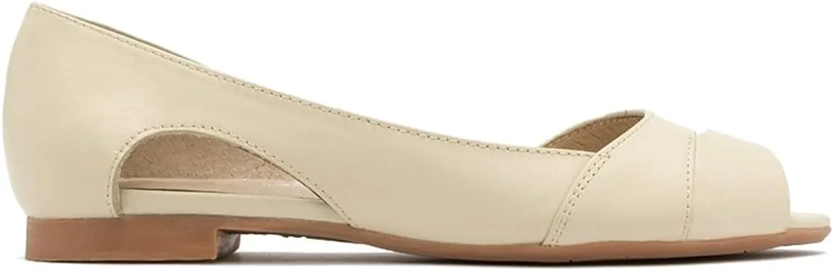 SHODENSE Women Open Peep Toe Flat Shoes Slip On Cutout Flat Sandals Round Toe Matte Leather Ballet Flats Office Work Comfort Flat Heel Summer Shoes for Ladies Girls Casual Driver Flats Club 4-11 M US
