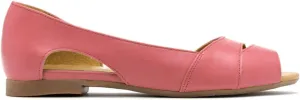 SHODENSE Women Open Peep Toe Flat Shoes Slip On Cutout Flat Sandals Round Toe Matte Leather Ballet Flats Office Work Comfort Flat Heel Summer Shoes for Ladies Girls Casual Driver Flats Club 4-11 M US