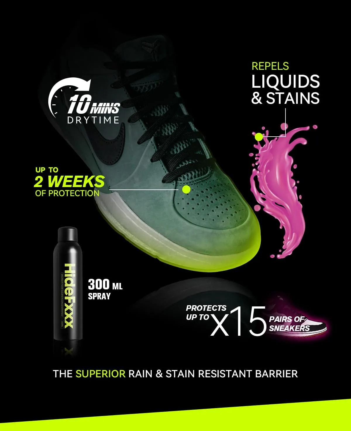 Shoe Protector Spray Waterproof Spray for Shoes 300ml - Suede Protector Spray for Sneaker Boots & Canvas