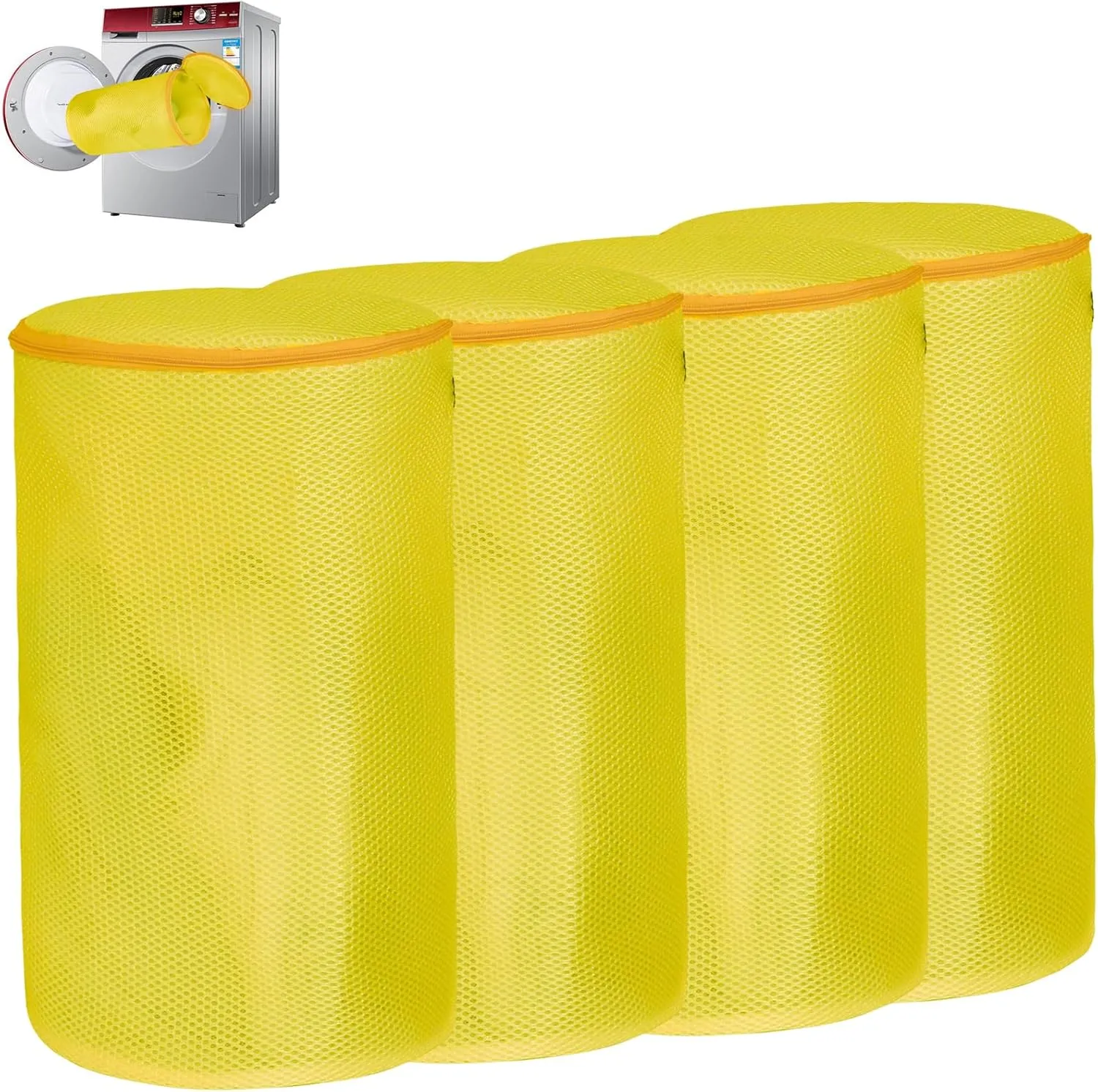 Shoes Washing Machine Bag,Mesh Laundry Shoe Bags,Net Sneaker Cleaning Sack,Footwear Protector in Washer,Sandwish Fabric,8x15 inch (Light Yellow)