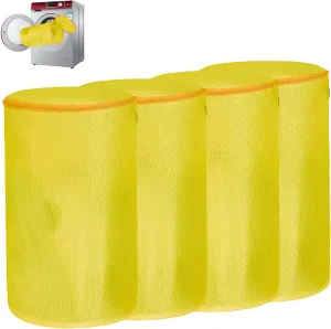 Shoes Washing Machine Bag,Mesh Laundry Shoe Bags,Net Sneaker Cleaning Sack,Footwear Protector in Washer,Sandwish Fabric,8x15 inch (Light Yellow)