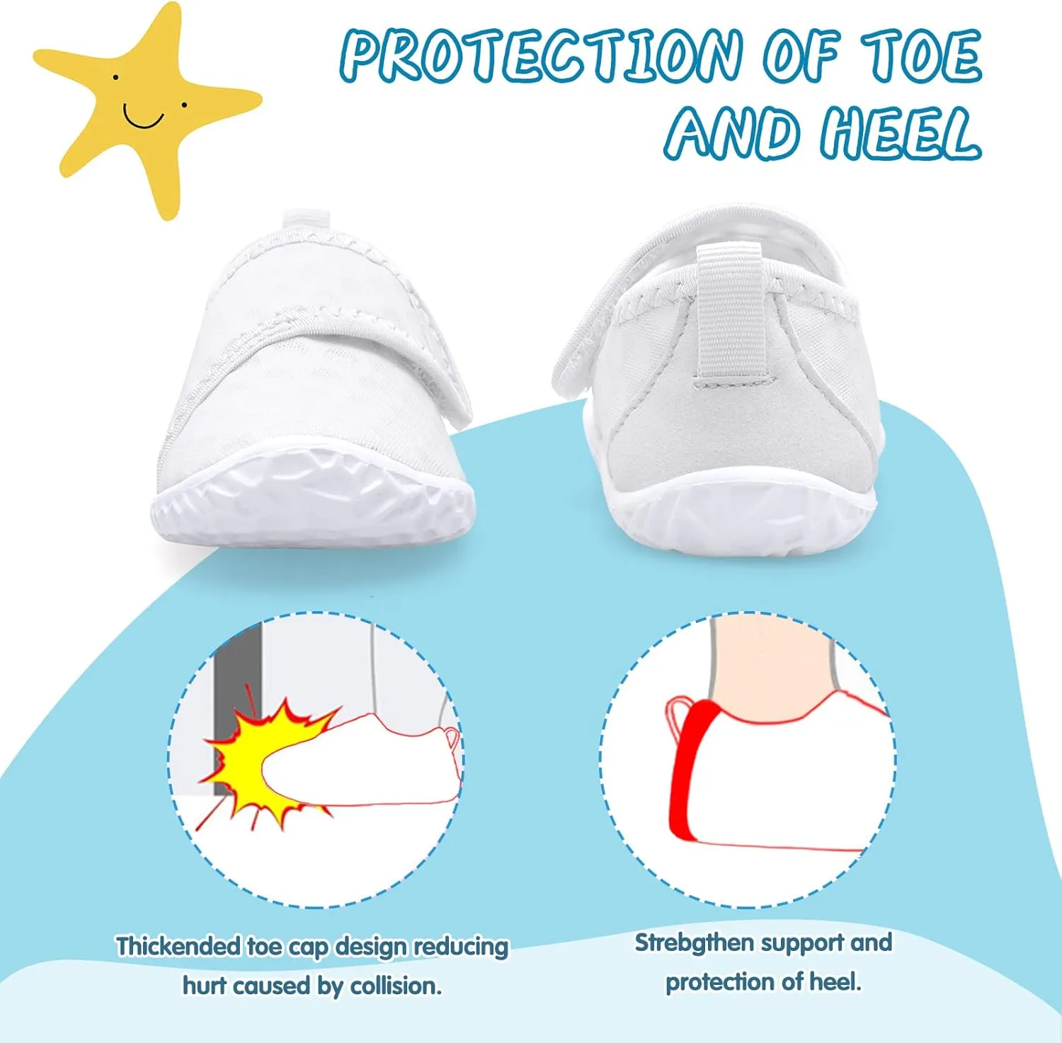 shopUAL Toddler Water Shoes Kids Girls Boys Beach Aqua Socks Skin Barefoot Walking Water Shoes Quick Dry Non-Slip Breathable Swim Pool Surf