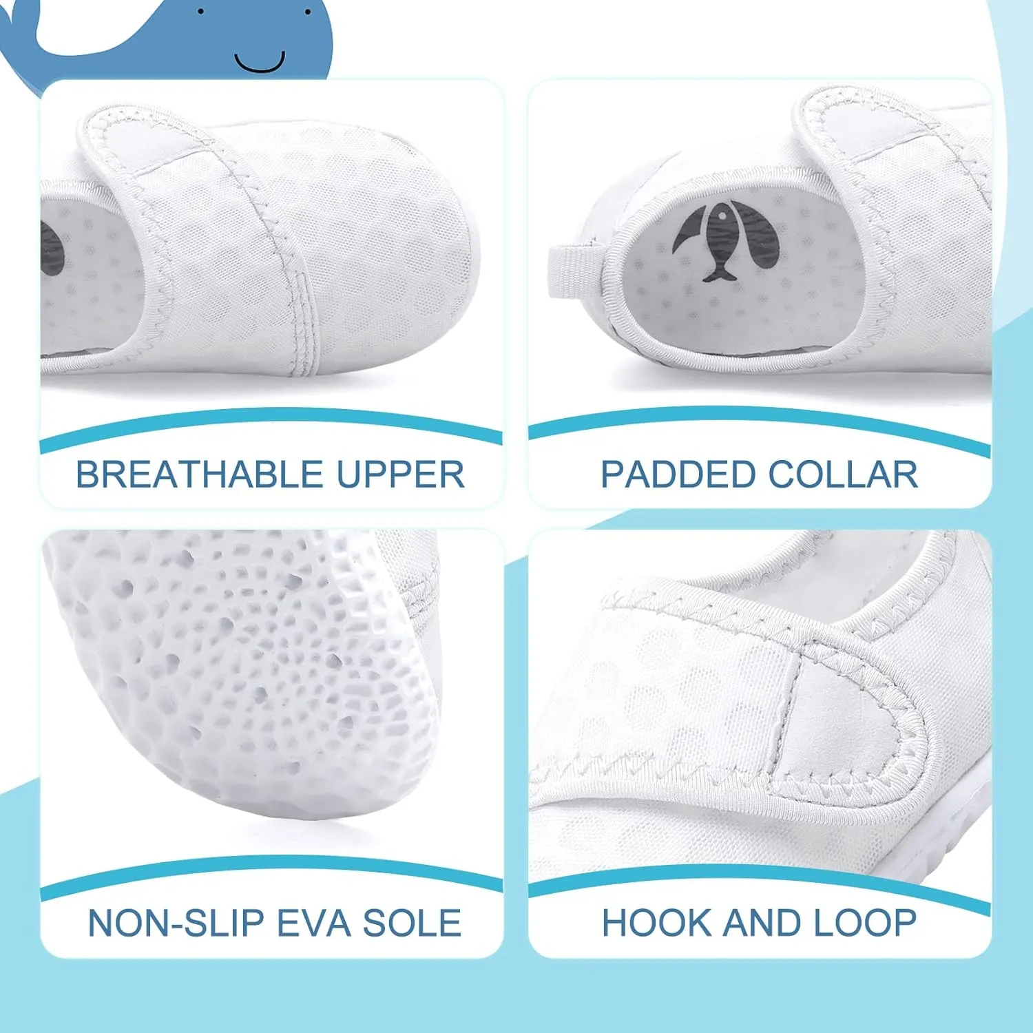 shopUAL Toddler Water Shoes Kids Girls Boys Beach Aqua Socks Skin Barefoot Walking Water Shoes Quick Dry Non-Slip Breathable Swim Pool Surf