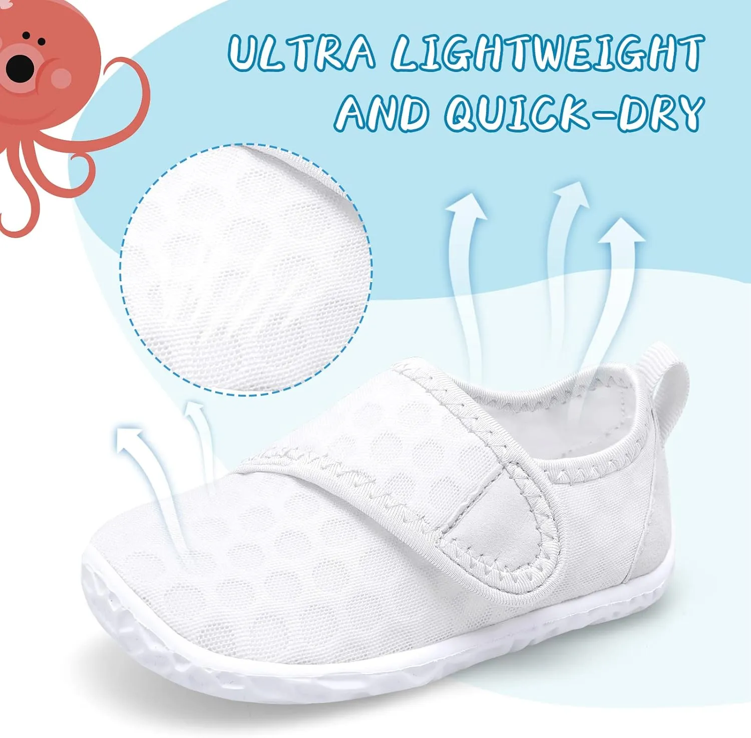 shopUAL Toddler Water Shoes Kids Girls Boys Beach Aqua Socks Skin Barefoot Walking Water Shoes Quick Dry Non-Slip Breathable Swim Pool Surf