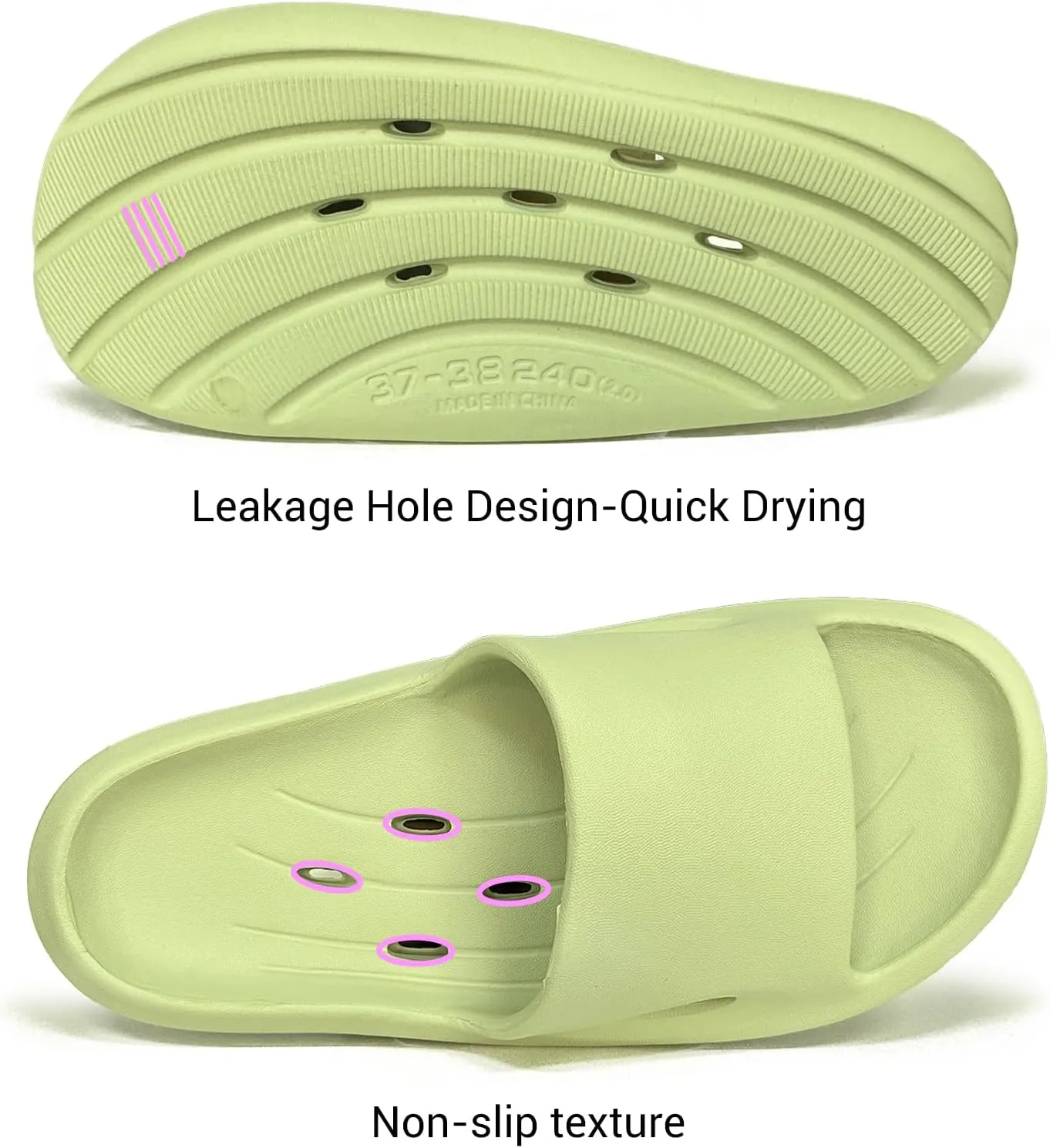 Shower Shoes Quick-Dry Non-Slip Bathroom Slippers for Men & Women,Quick-Dry Non-Slip, Home Slides Dorms, Gym, Pool, Spa, Camping, Beach