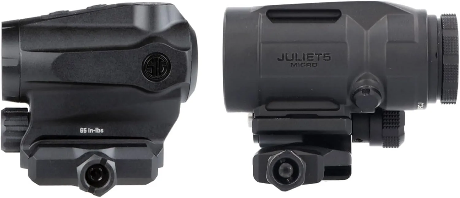Sig Sauer ROMEO5XDR 1x20 mm 2 MOA Red Dot Sight & Juliet5-Micro 5X Magnifier Combo - Compact Rugged Durable Waterproof Gun Optics