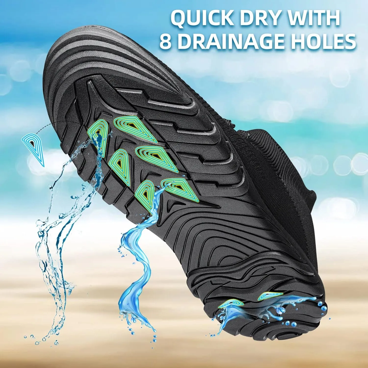 SILLENORTH Mens Womens Water Shoes Quick-Dry Sock Aqua Water Sneakers Slip-on Casual Walking Shoes for Diving Swimming Surfing Yoga Beach Sea Sports