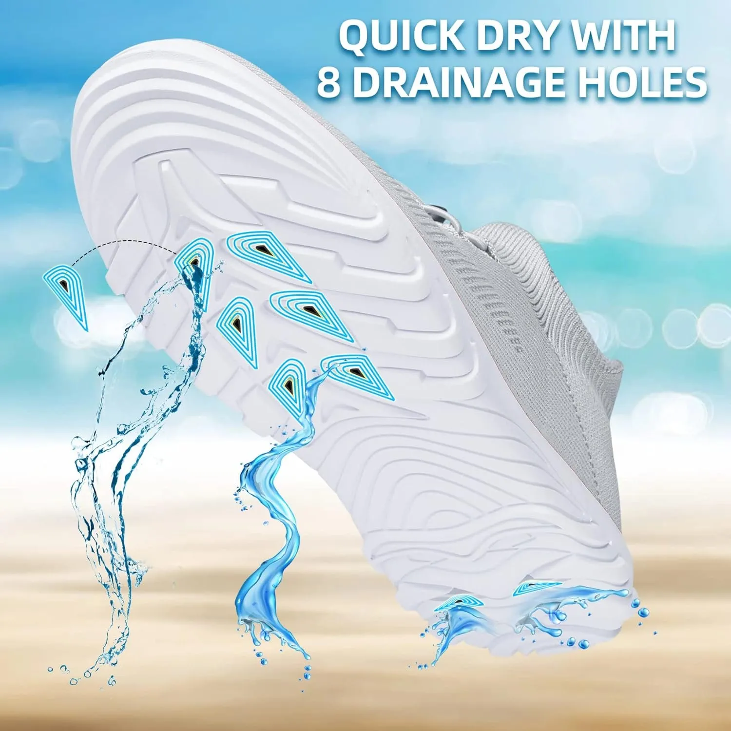 SILLENORTH Mens Womens Water Shoes Quick-Dry Sock Aqua Water Sneakers Slip-on Casual Walking Shoes for Diving Swimming Surfing Yoga Beach Sea Sports
