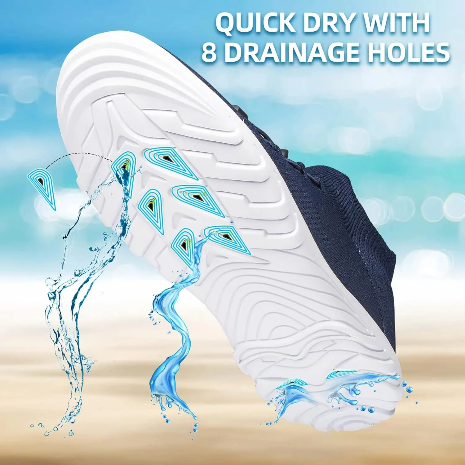 SILLENORTH Mens Womens Water Shoes Quick-Dry Sock Aqua Water Sneakers Slip-on Casual Walking Shoes for Diving Swimming Surfing Yoga Beach Sea Sports