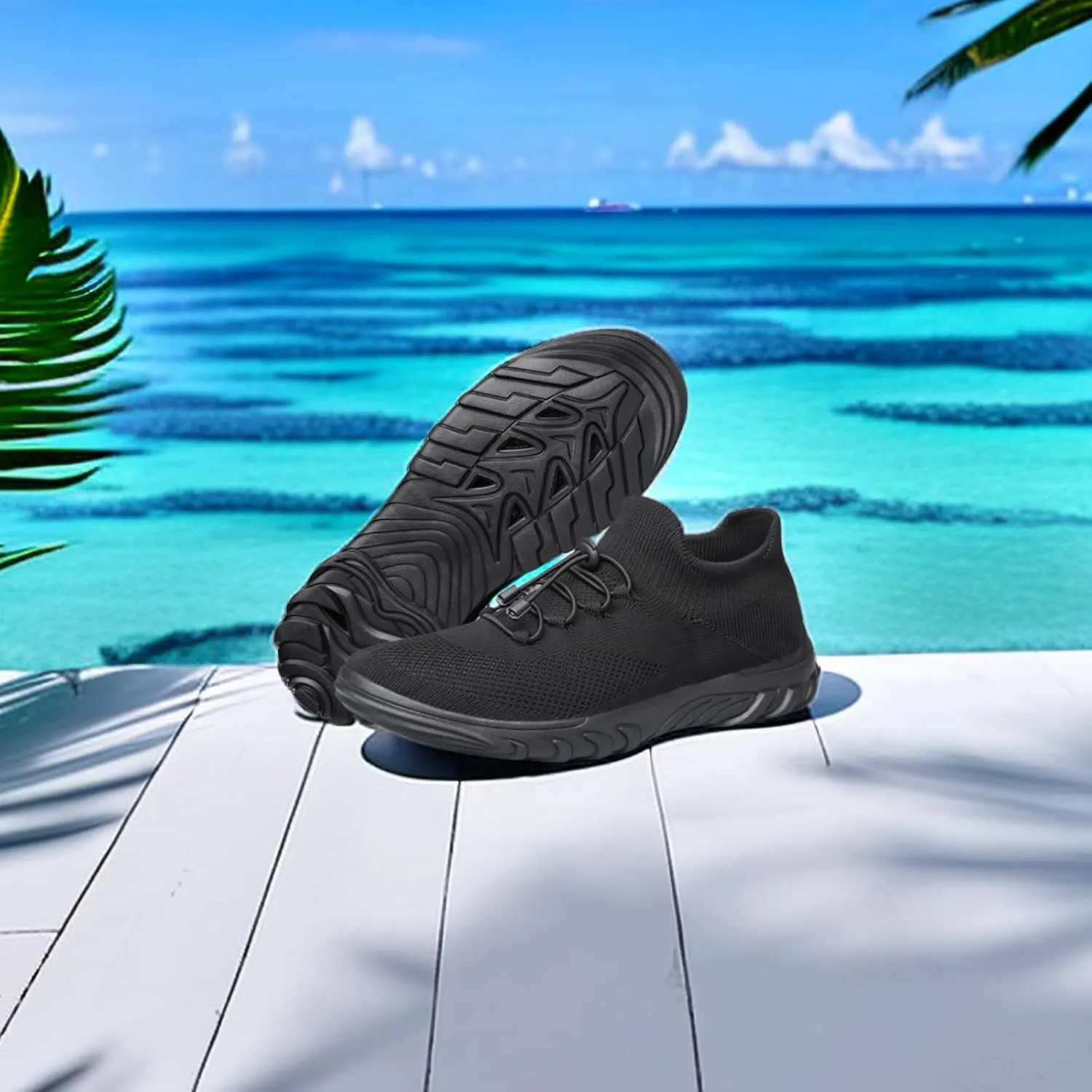 SILLENORTH Mens Womens Water Shoes Quick-Dry Sock Aqua Water Sneakers Slip-on Casual Walking Shoes for Diving Swimming Surfing Yoga Beach Sea Sports