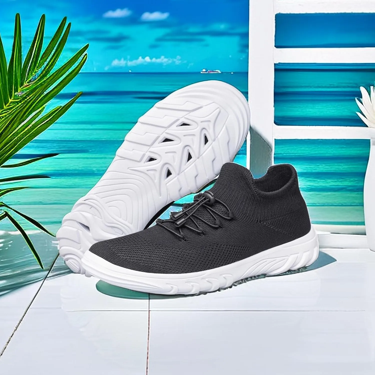 SILLENORTH Mens Womens Water Shoes Quick-Dry Sock Aqua Water Sneakers Slip-on Casual Walking Shoes for Diving Swimming Surfing Yoga Beach Sea Sports