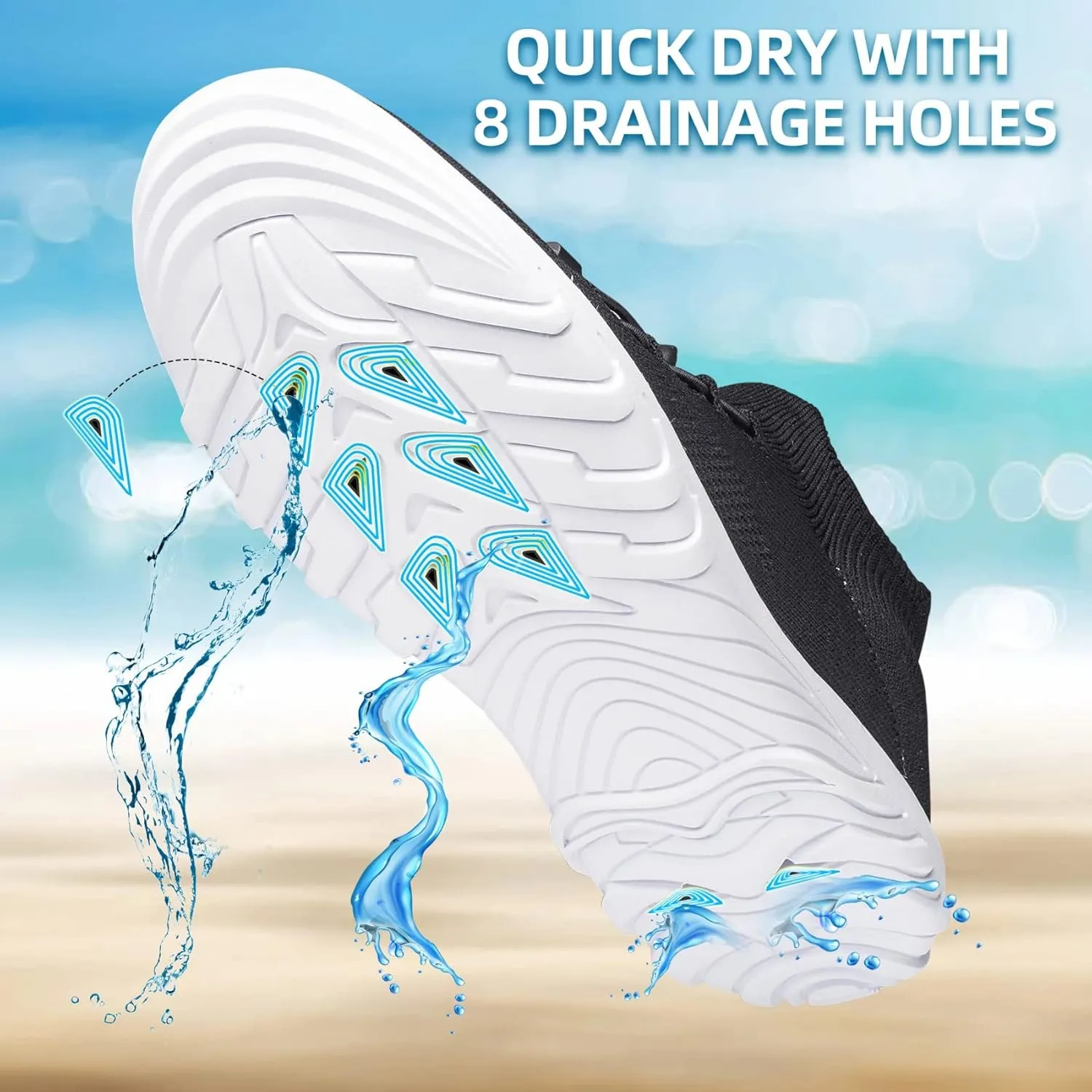 SILLENORTH Mens Womens Water Shoes Quick-Dry Sock Aqua Water Sneakers Slip-on Casual Walking Shoes for Diving Swimming Surfing Yoga Beach Sea Sports