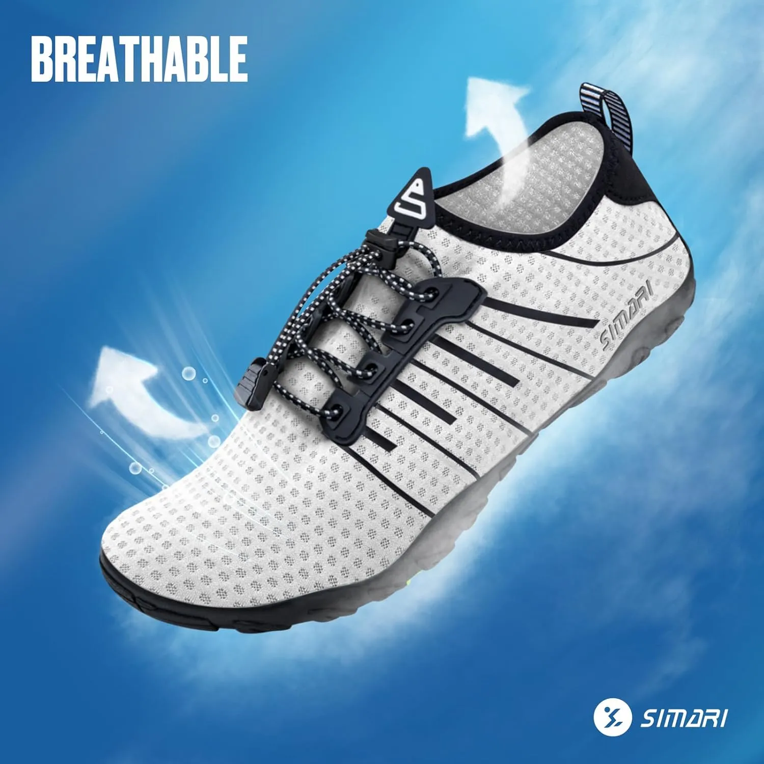 SIMARI Water Shoes for Women Men - Barefoot Quick-Dry Aqua Socks | Lightweight Swim Shoes for Surfing, Swimming, Beach Sports, Kayaking, Diving | Non-Slip Design