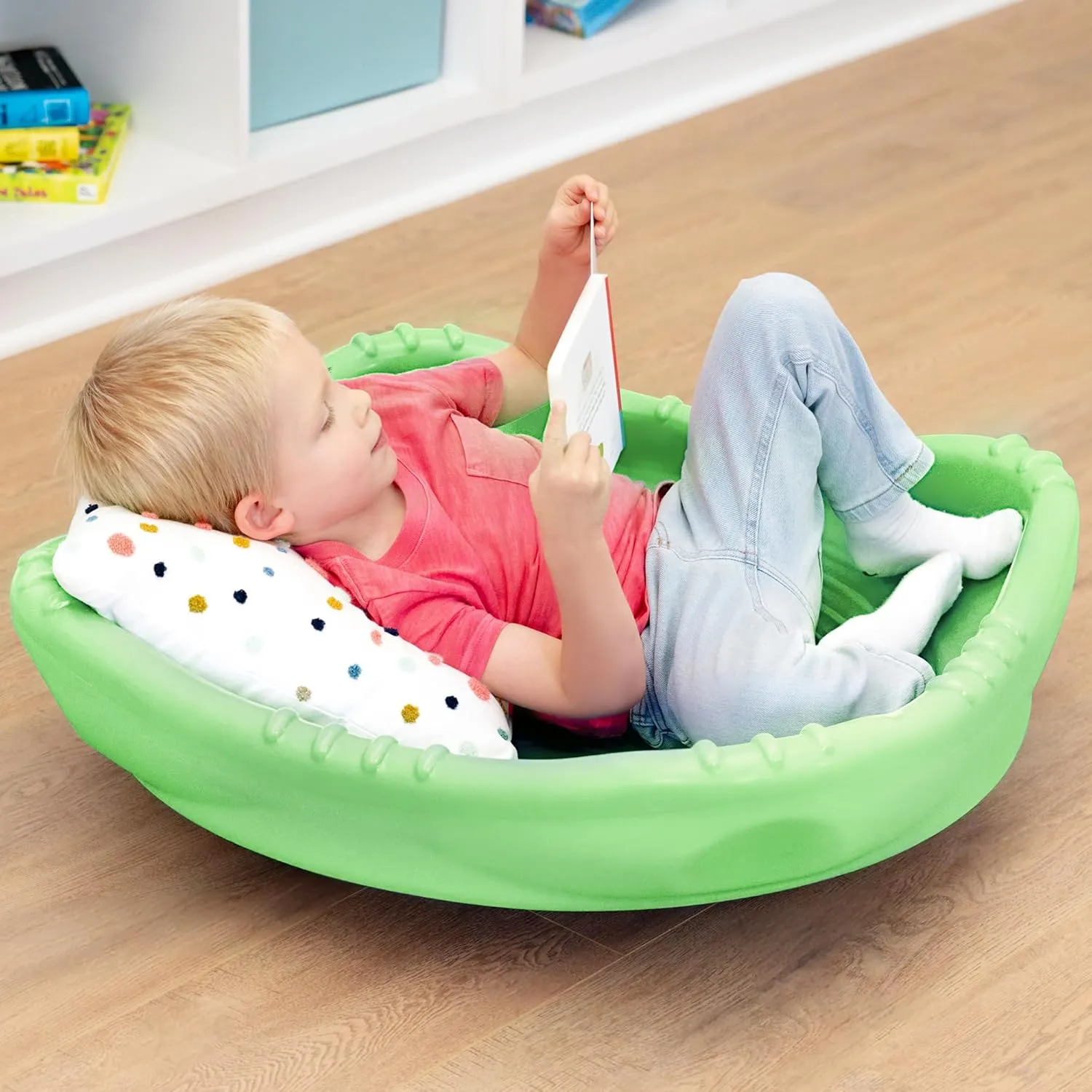 Simplay3 Rock and Spin Sensory XL Wobble Disk, Climbing Dome for Toddlers and Kids Rocking and Climbing, Indoor/Outdoor, Lime Sherbert, 1 Pack, Ages 2-12 Years