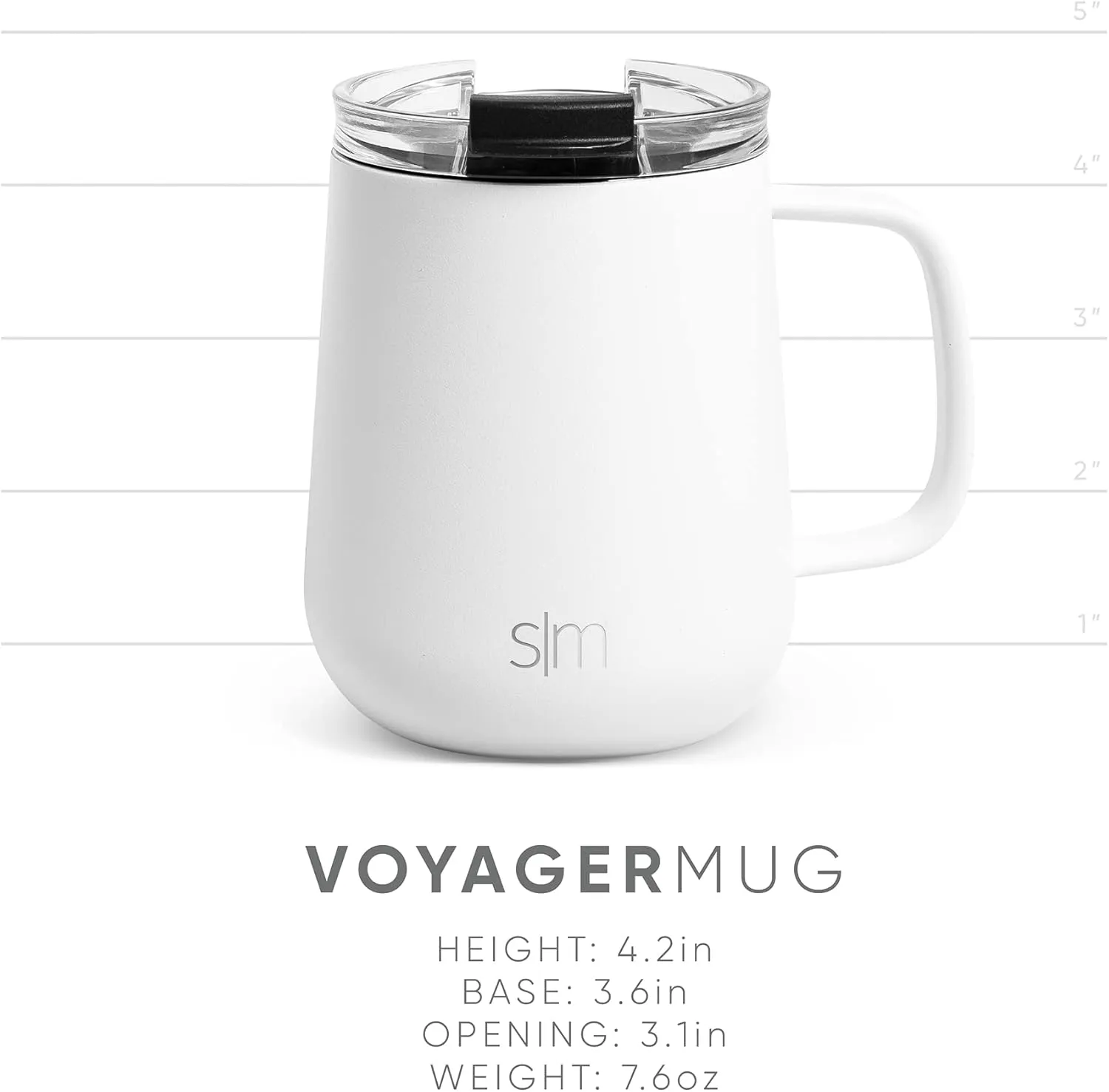 Simple Modern Travel Coffee Mug with Lid and Handle | Reusable Insulated Stainless Steel Coffee Tumbler Tea Cup | Gifts for Women Men Him Her | Voyager Collection | 12oz | Blue Dune