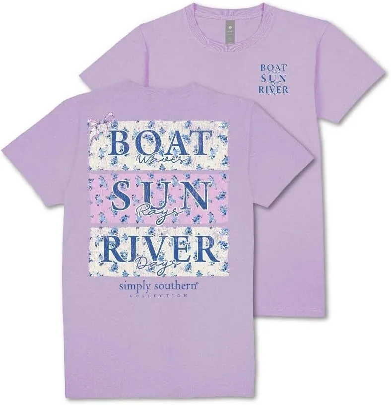 Simply Southern Boat Waves - Sun Rays - River Days - Adult T-Shirt