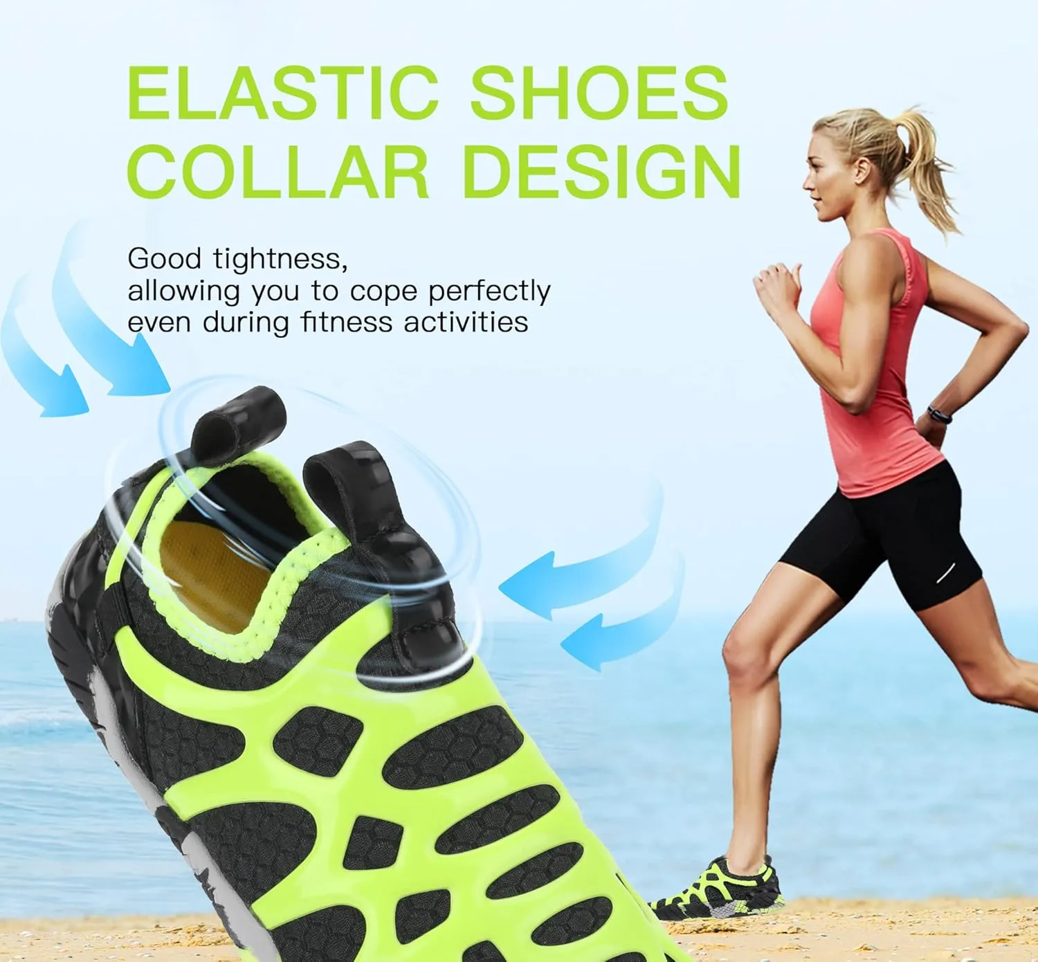 SIPUHK Womens Mens Water Shoes Quick Dry Slip-on Barefoot for Swim Surf Diving Beach Pool Aqua Sports Walking Yoga