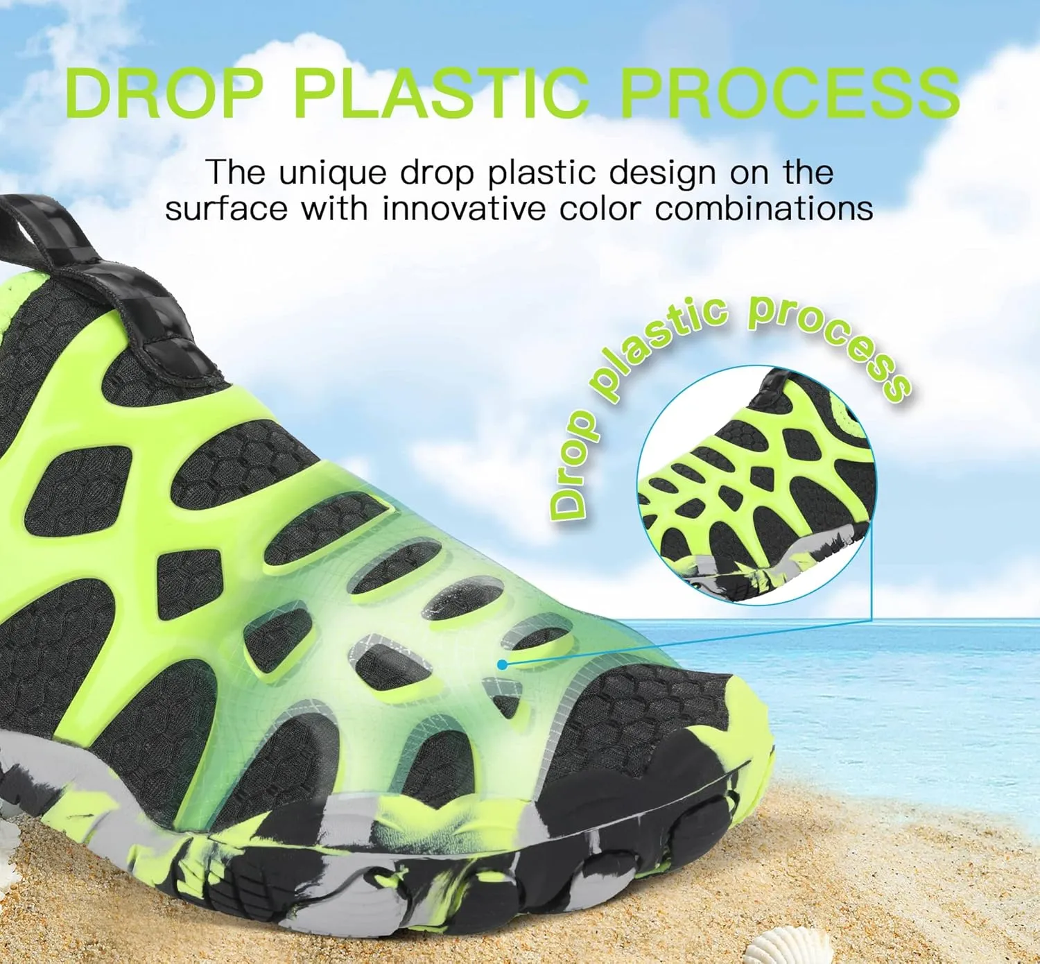 SIPUHK Womens Mens Water Shoes Quick Dry Slip-on Barefoot for Swim Surf Diving Beach Pool Aqua Sports Walking Yoga