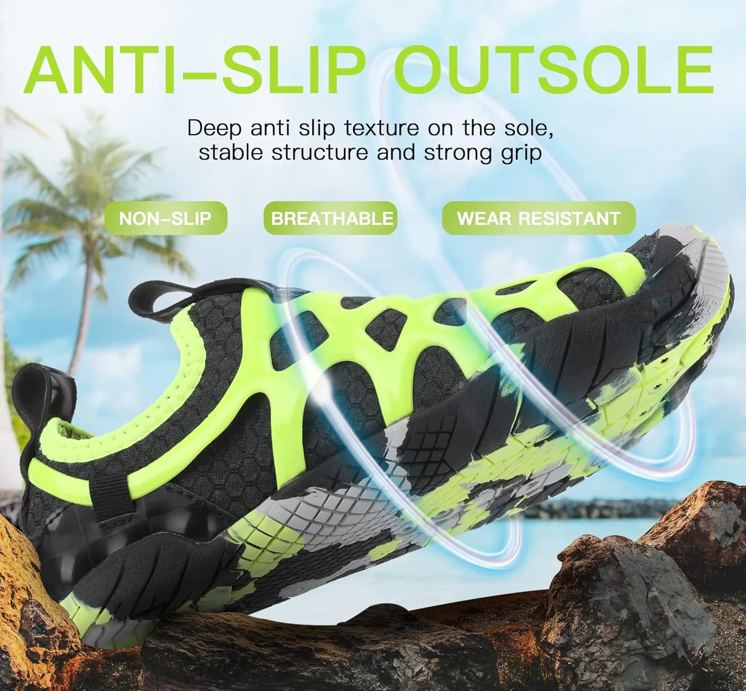 SIPUHK Womens Mens Water Shoes Quick Dry Slip-on Barefoot for Swim Surf Diving Beach Pool Aqua Sports Walking Yoga