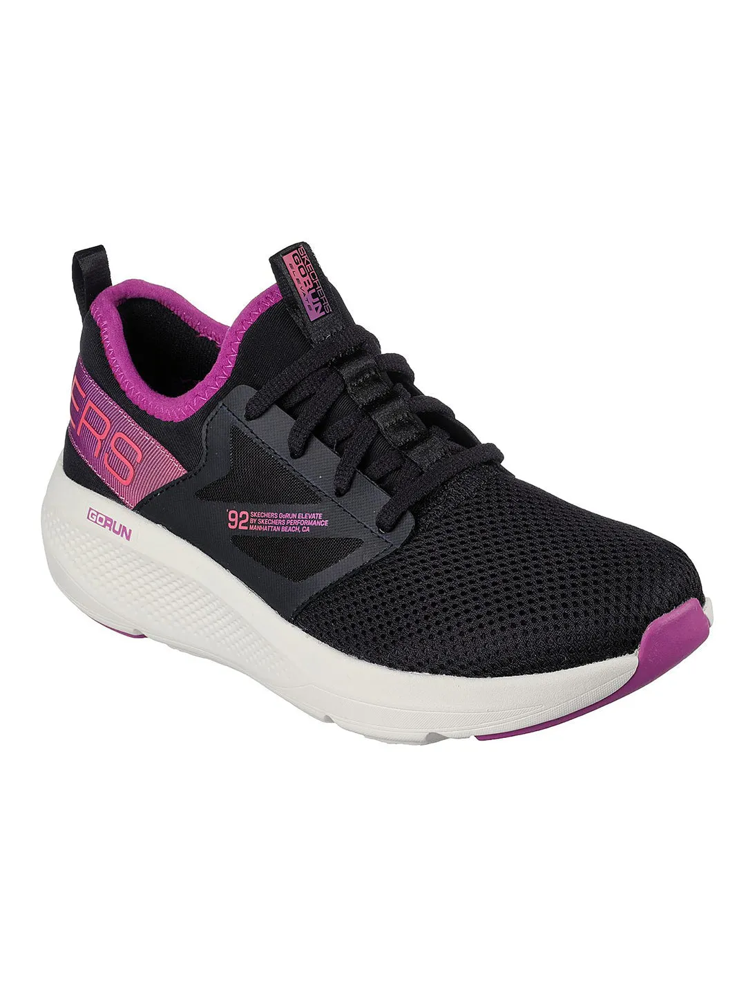 Skechers Black Women Go Run Elevate  Quick Stride Slip On Sneakers