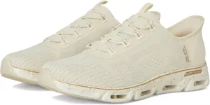 Skechers Sport Women's Glide-Step GRATIFY-PACE Hands Free Slip-INS Sneaker, NTGD=Natural/Gold, 6