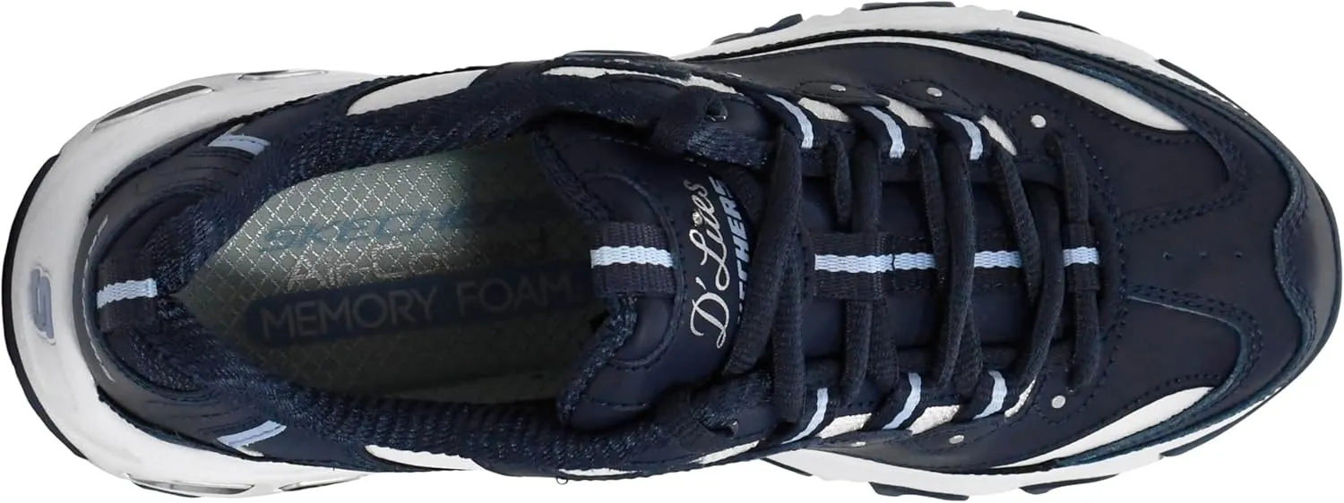 Skechers Women's D'Lites Fresh Start Memory Foam Lace-up Sneaker Fashion