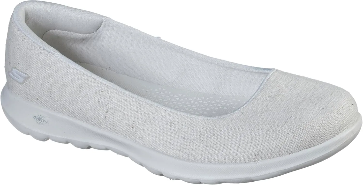 Skechers womens Go Walk Lite - 136001 Ballet Flat, Natural, 5.5 US