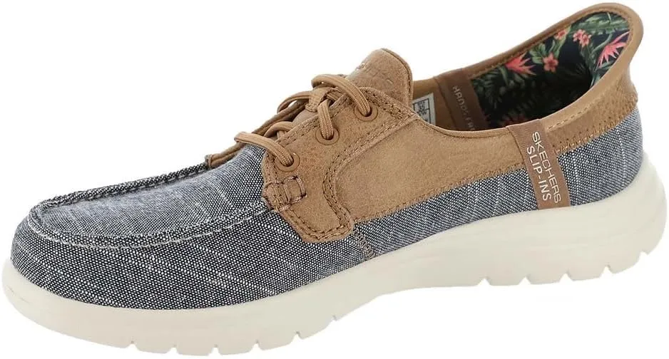 SKECHERS Women's Hands Free Slip-ins On-The-go Flex-Coastal Sky Boat Shoe