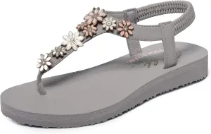 Skechers Women's Meditation-Happy Daisies Flip-Flop