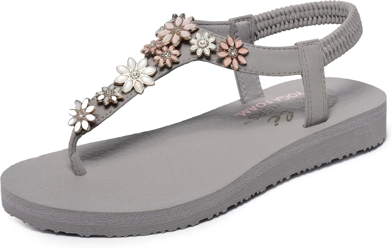 Skechers Women's Meditation-Happy Daisies Flip-Flop