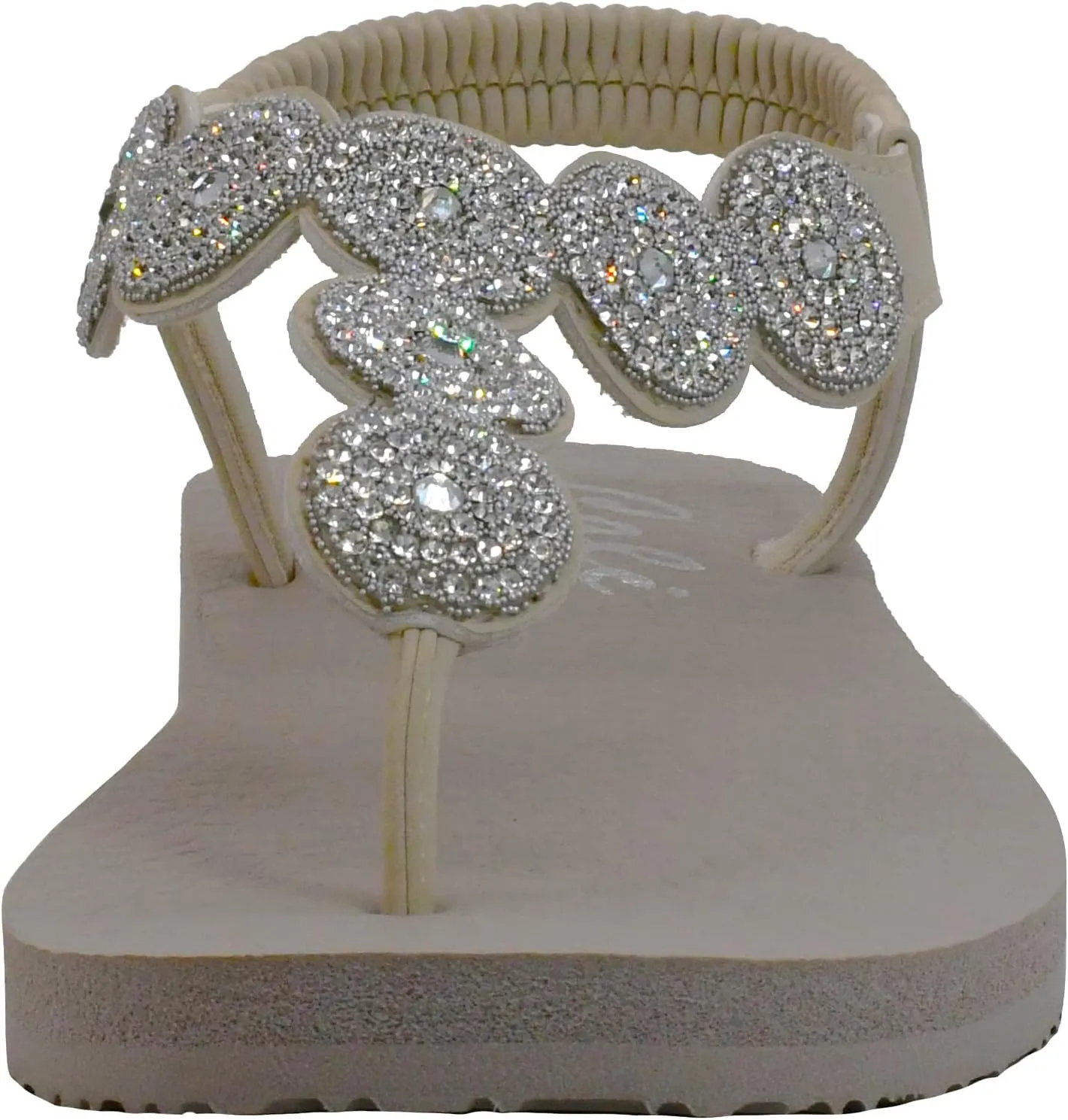 Skechers Women's Meditation-Stars & Sparkle-Circular Rhinestone Slingback Thong Flip-Flop