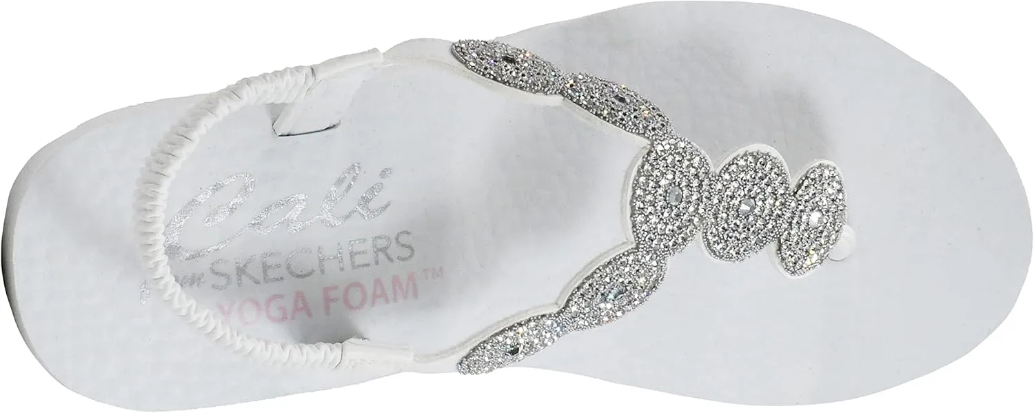 Skechers Women's Meditation-Stars & Sparkle-Circular Rhinestone Slingback Thong Flip-Flop