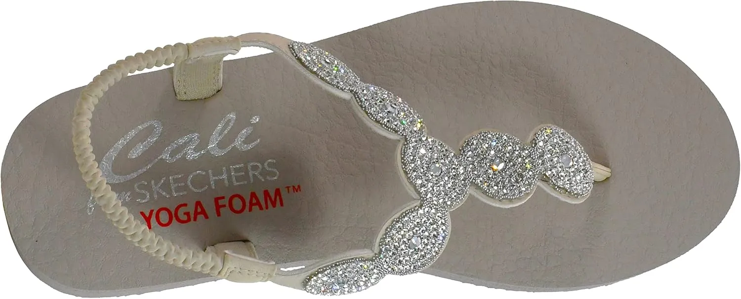Skechers Women's Meditation-Stars & Sparkle-Circular Rhinestone Slingback Thong Flip-Flop