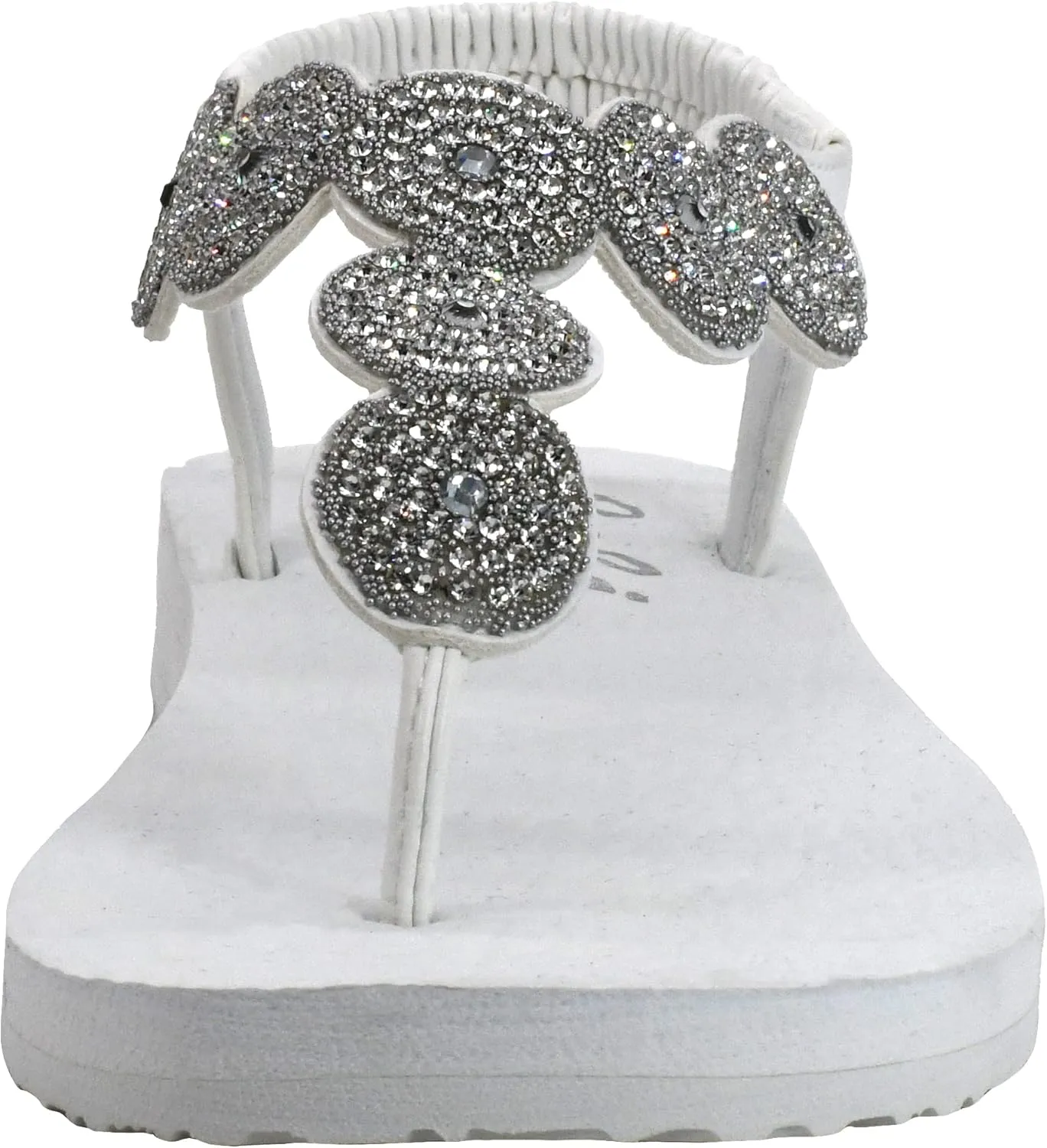 Skechers Women's Meditation-Stars & Sparkle-Circular Rhinestone Slingback Thong Flip-Flop