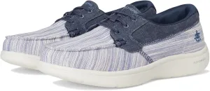 SKECHERS Women's On-The-go Flex Radiant Striped Metallic Canvas Boat Shoe