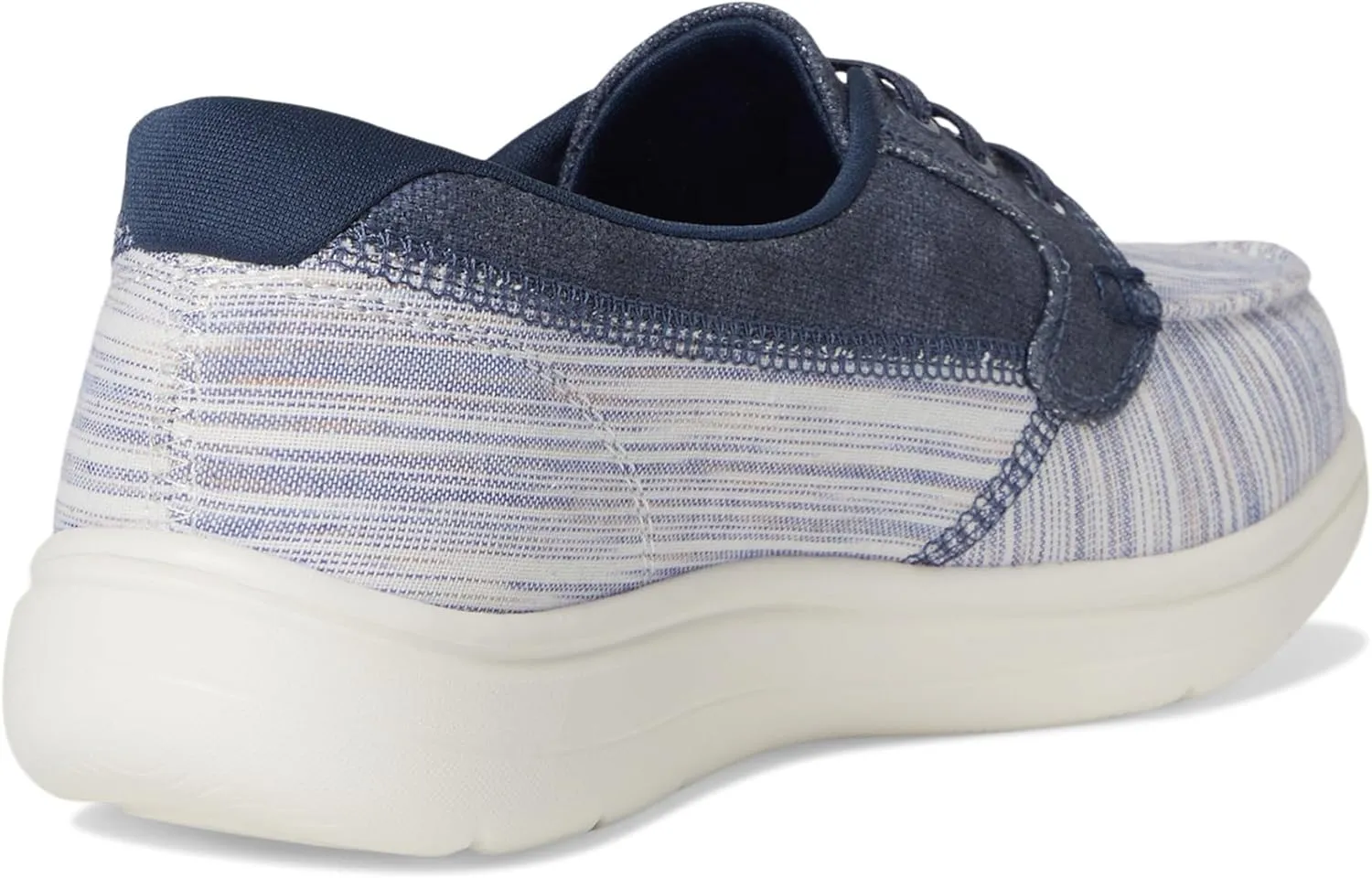 SKECHERS Women's On-The-go Flex Radiant Striped Metallic Canvas Boat Shoe