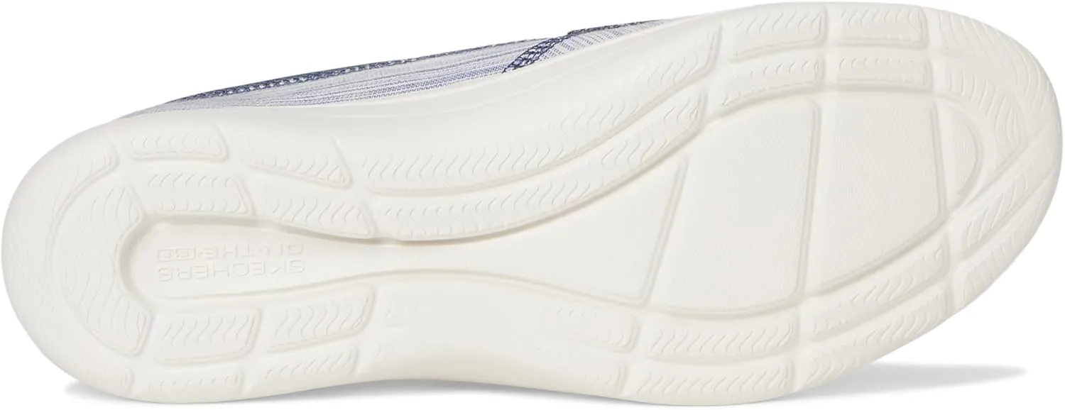 SKECHERS Women's On-The-go Flex Radiant Striped Metallic Canvas Boat Shoe