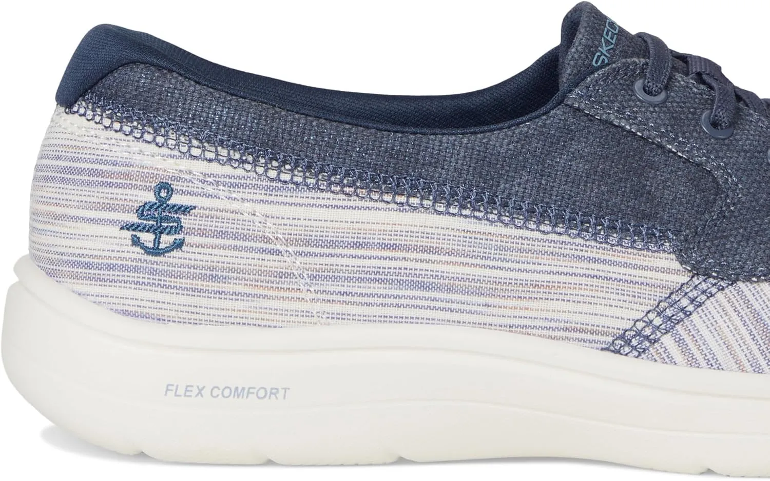 SKECHERS Women's On-The-go Flex Radiant Striped Metallic Canvas Boat Shoe